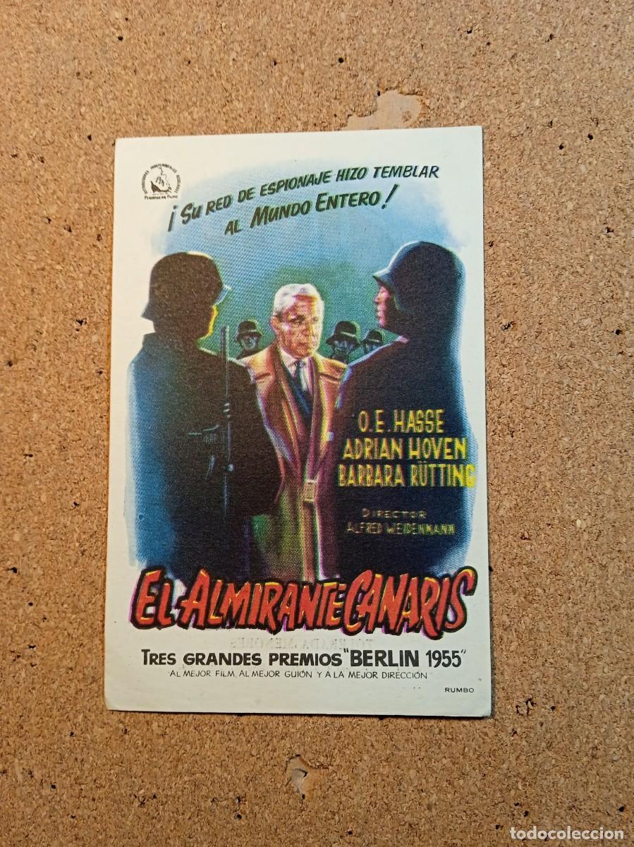 Cine: FOLLETO DE MANO CON PUBLICIDAD EL ALMIRANTE CANARIS