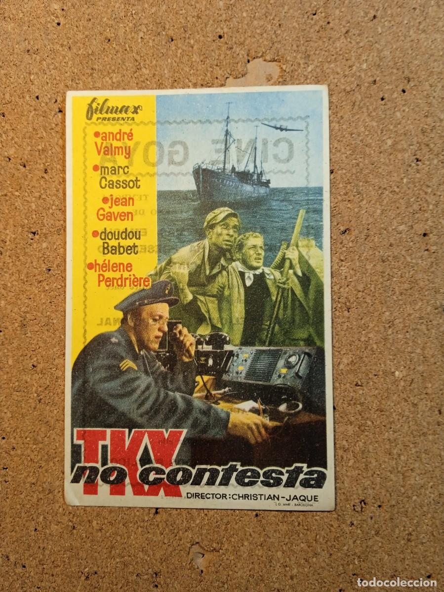 Cine: FOLLETO DE MANO CON PUBLICIDAD TKX NO CONTESTA