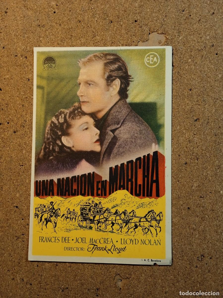  Foglietti di film di film antichi di cinema: FOLLETO DE MANO CON PUBLICIDAD UNA NACION EN MARCHA
