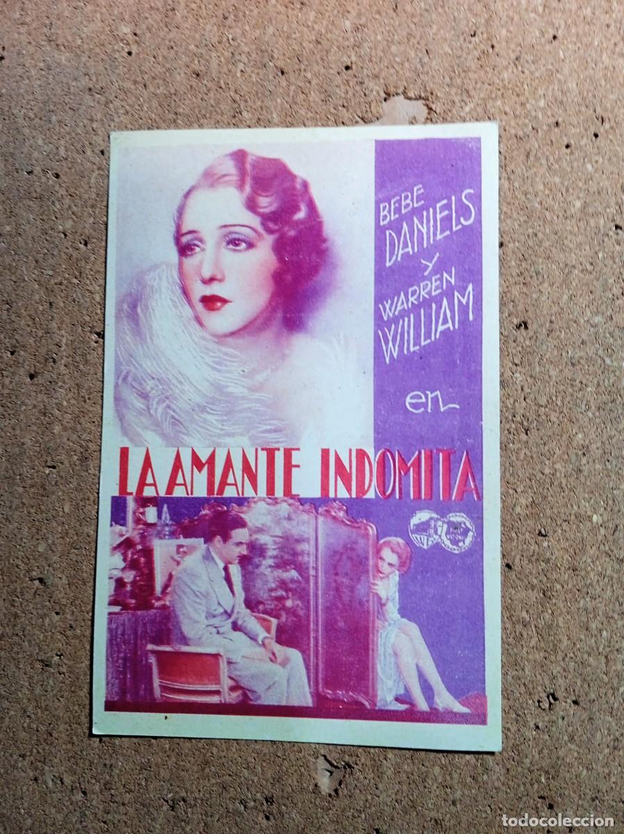  Flyers Publicitaires de films Anciens: FOLLETO DE MANO CON PUBLICIDAD LA AMANTE INDOMITA (COPIA)