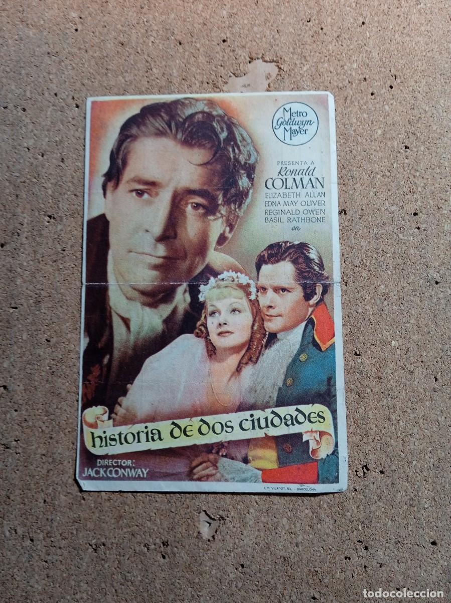 Kino: FOLLETO DE MANO CON PUBLICIDAD HISTORIA DE DOS CIUDADES