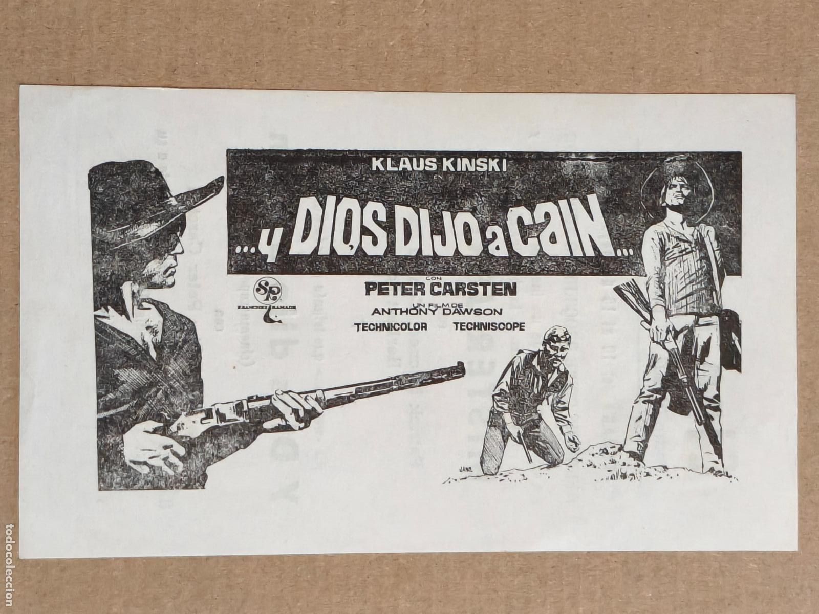 Cine: Y DIOS DIJO A CAIN PROGRAMA DE CINE 1971