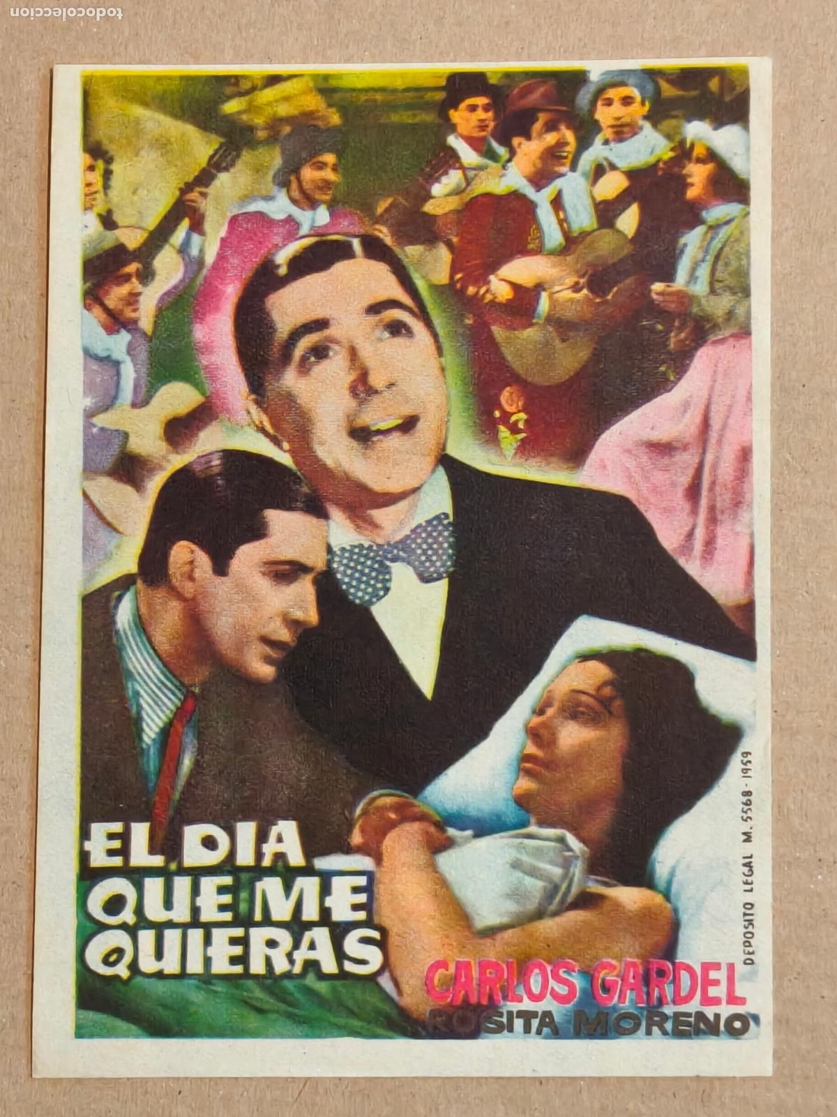Folhetos de m&atilde;o de filmes antigos de cinema: CARLOS GARDEL EL DIA QUE ME QUIERAS PROGRAMA DE CINE 1934