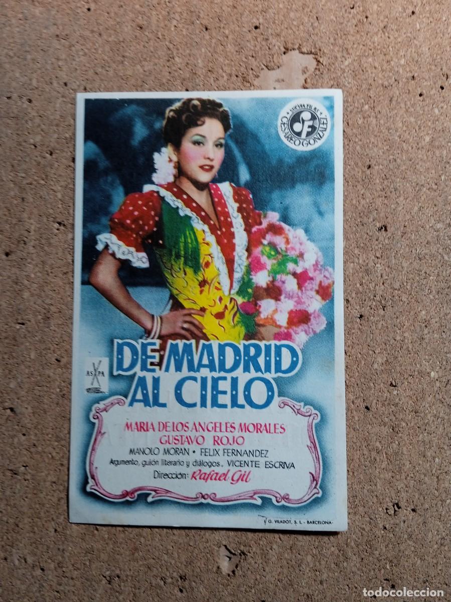 Cine: FOLLETO DE MANO CON PUBLICIDAD DE MADRID AL CIELO