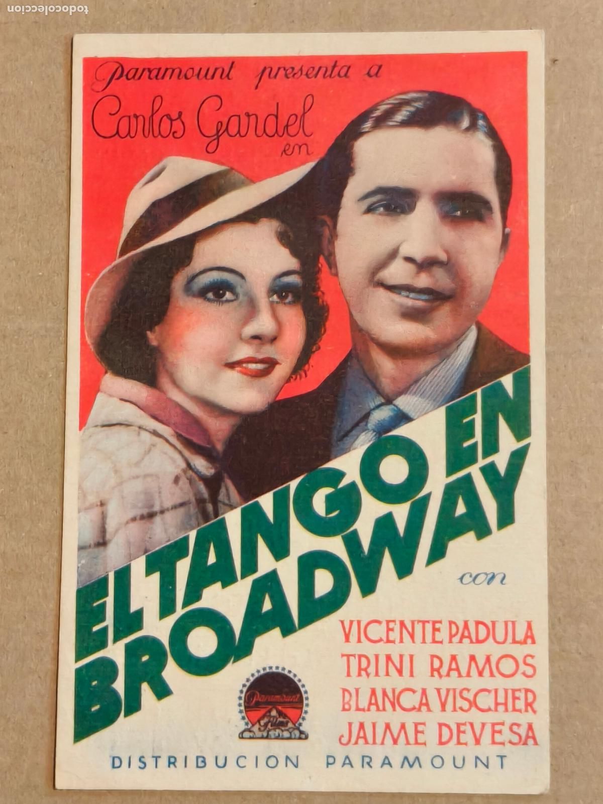Kino: CARLOS GARDEL EL TANGO EN BROADWAY PROGRAMA DE CINE 1935