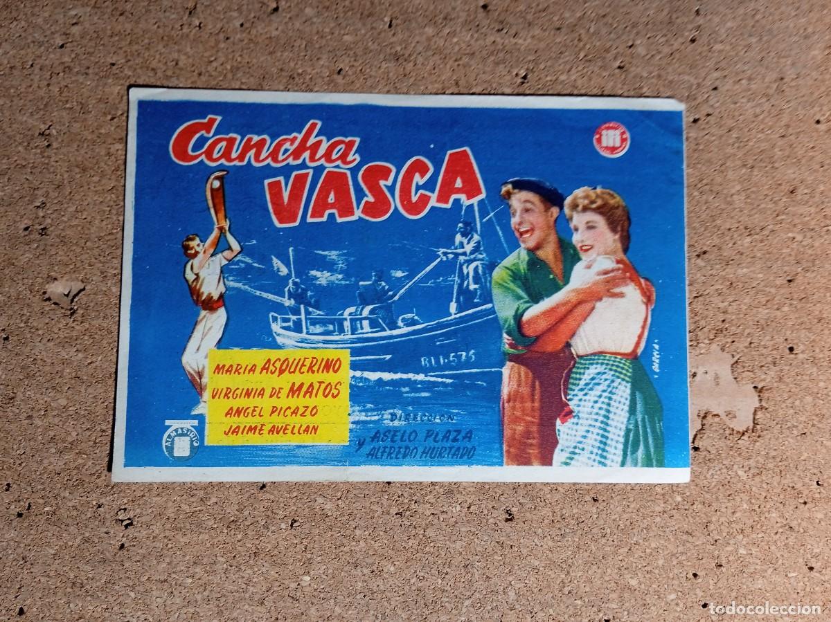 Cine: FOLLETO DE MANO CON PUBLICIDAD CANCHA VASCA