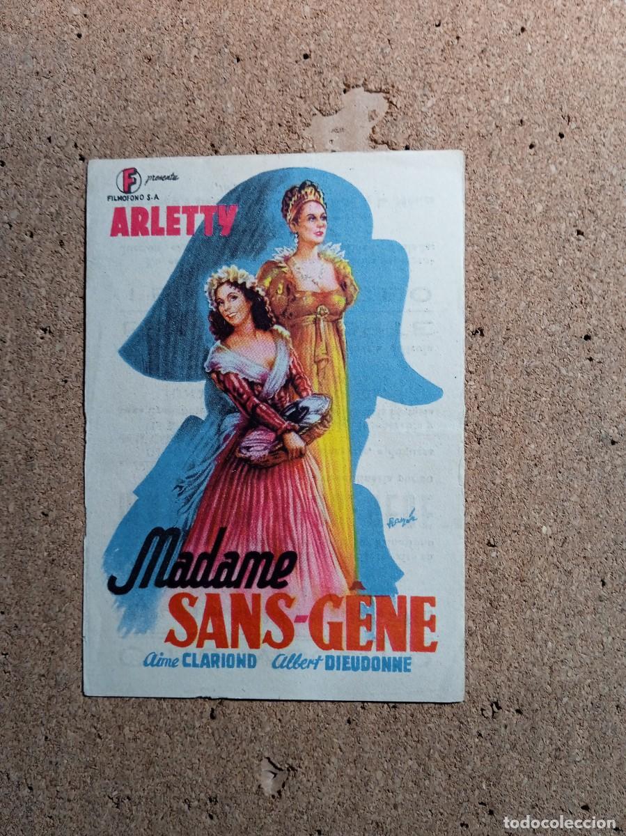  Foglietti di film di film antichi di cinema: FOLLETO DE MANO CON PUBLICIDAD MADAME SANS - GENE