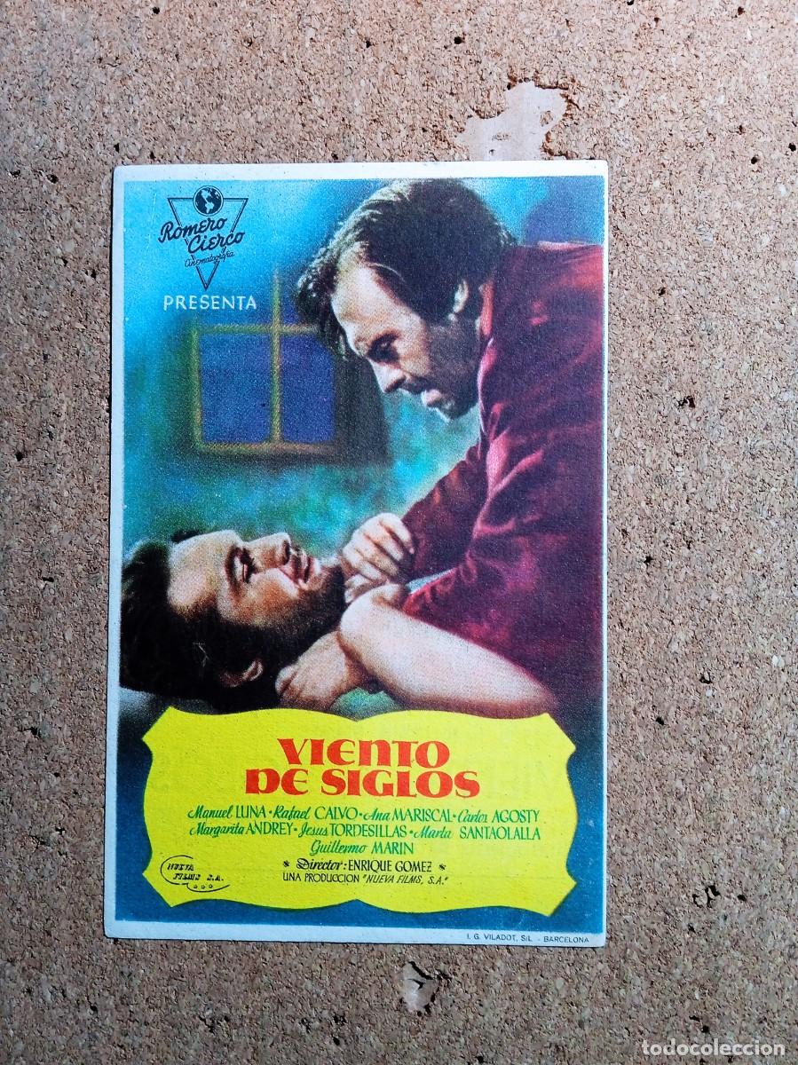 Kino: FOLLETO DE MANO CON PUBLICIDAD VIENTO DE SIGLOS