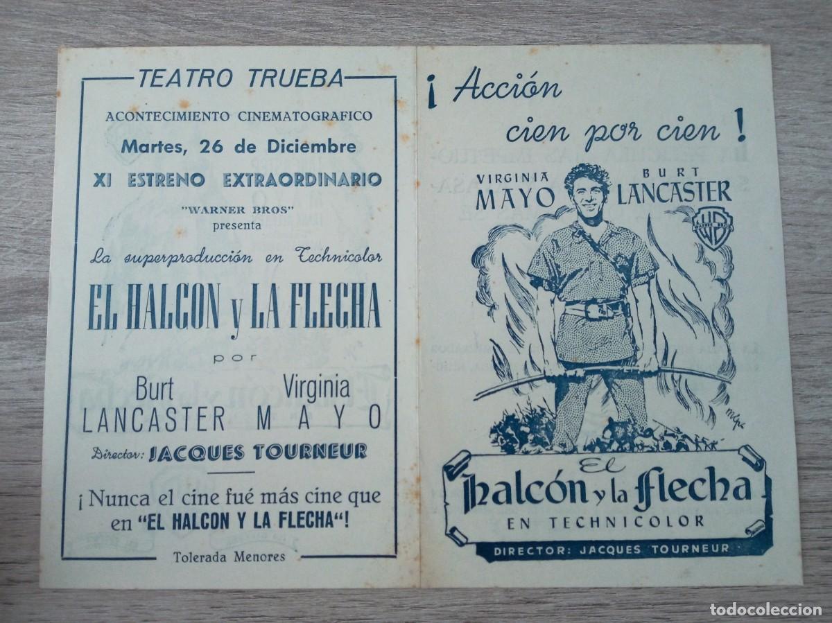 Kino: EL HALC&Oacute;N Y LA FLECHA, BURT LANCASTER, FOLLETO LOCAL DEL TEATRO TRUEBA DE BILBAO