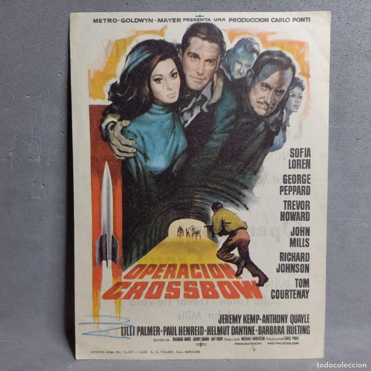 Cine: Cine Sanllehy, Barcelona. Operaci&oacute;n Crossbow. Sofia Loren, George Peppard, Trevor Howard, John Mills