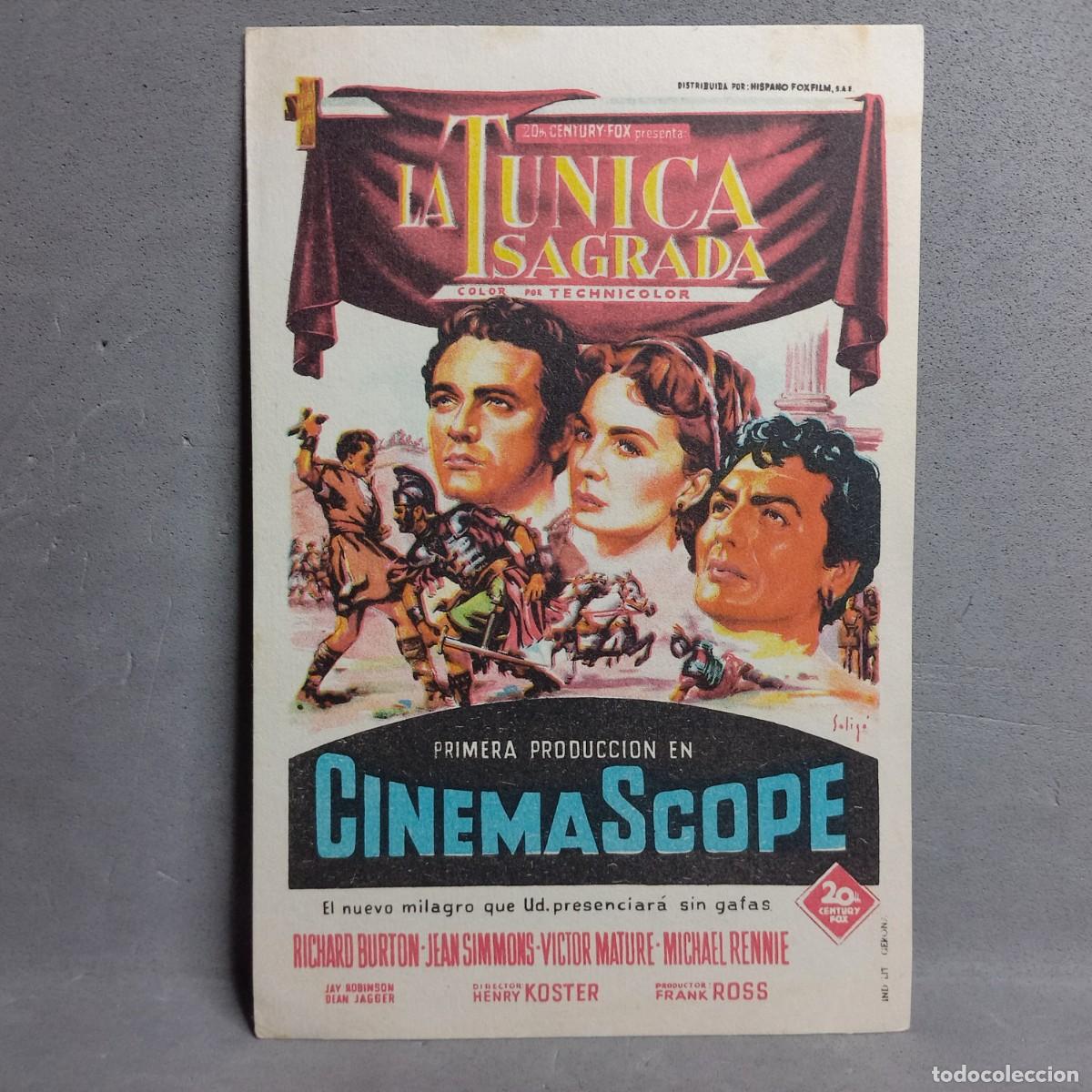 Cine: Cine Femina, Barcelona. La T&uacute;nica Sagrada. Richard Burton, Jean Simmons, Victor Mature, Henry Koster
