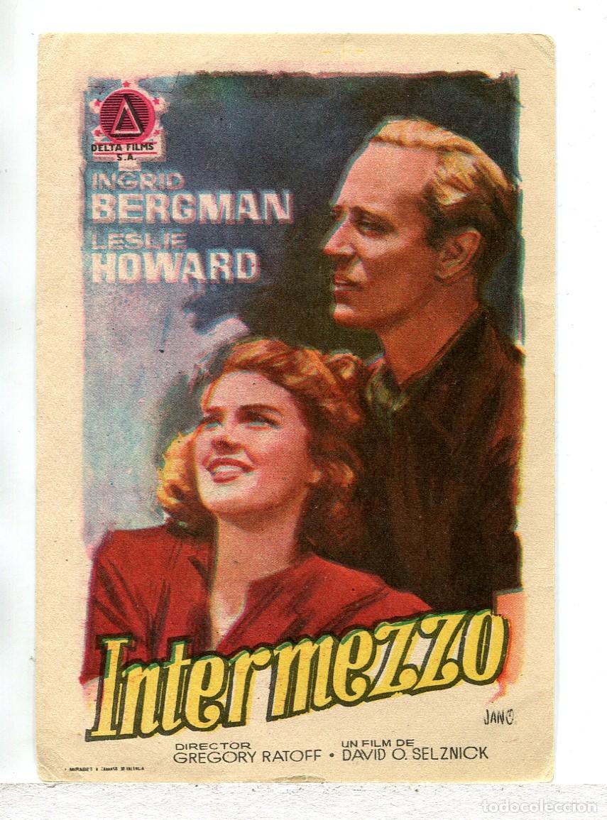 Flyers Publicitaires de films Anciens: INTERMEZZO, con Ingrid Bergman.