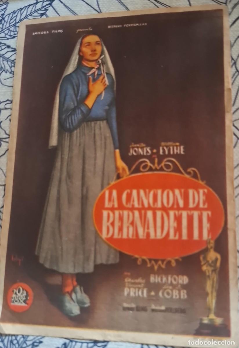 Cine: LA CANCION DE BERNADETTE - PROGRAMA DE CINE