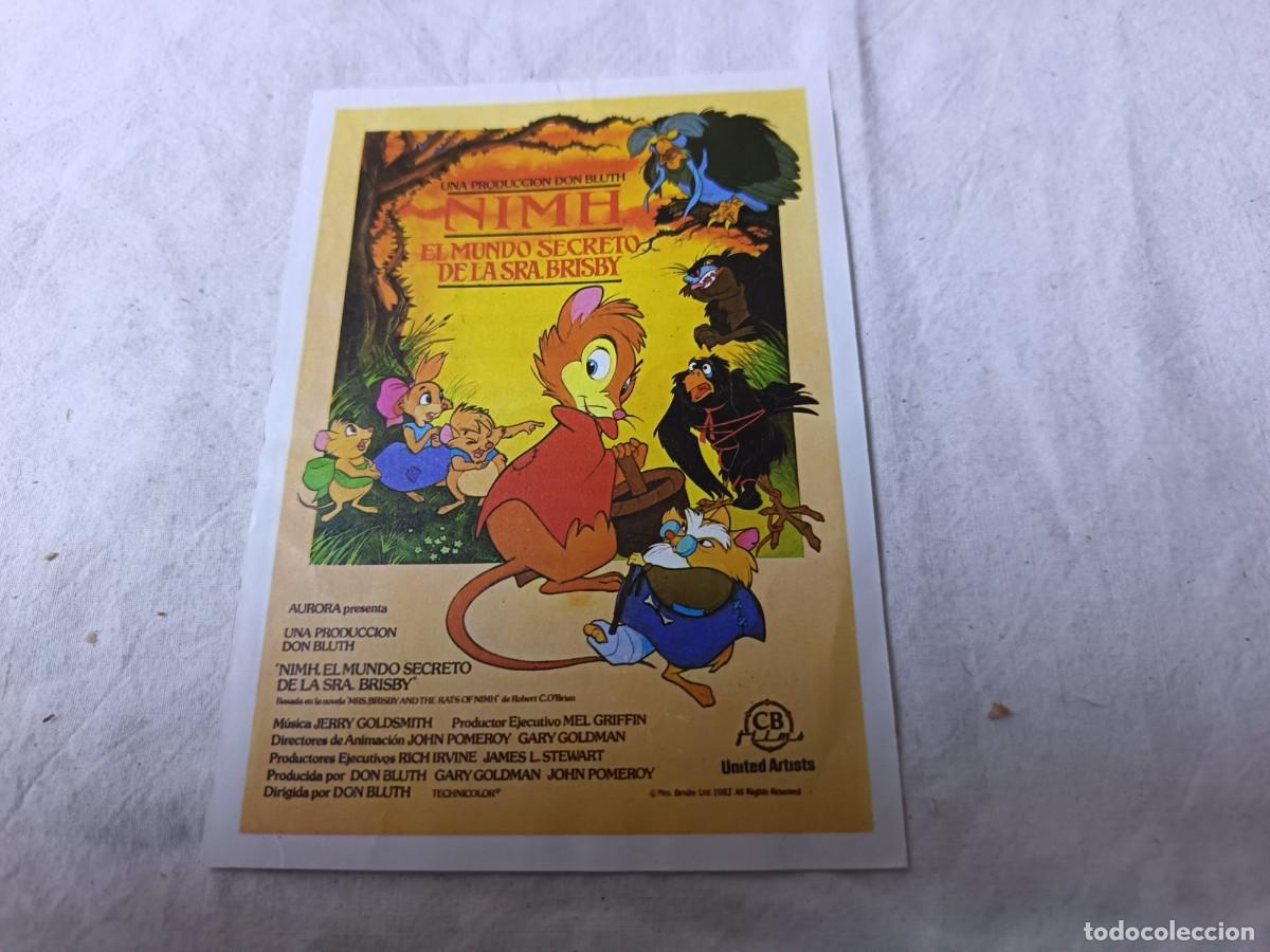 Cine: Folleto de Mano de Cine, antiguo o vintage, Nimh, El Mundo Secreto de la Sra. Brisby