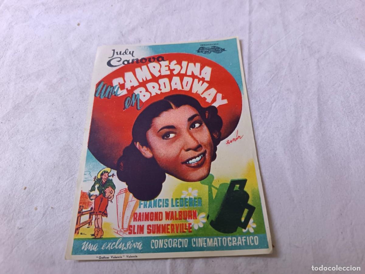 Cine: Folleto de Mano de Cine, antiguo o vintage, Una Campesina en Broadway