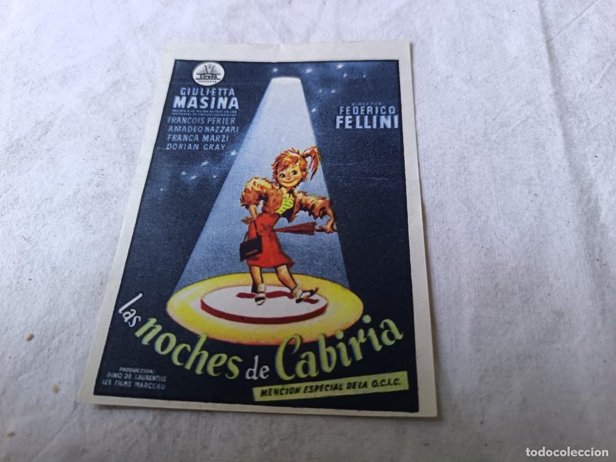 Cine: Folleto de Mano de Cine, antiguo o vintage, Las Noches de Cabiria