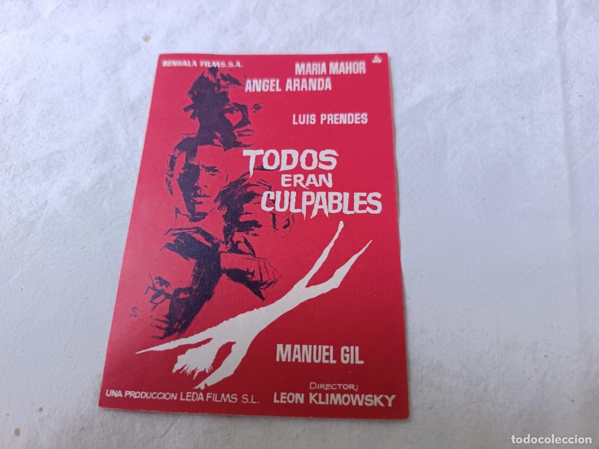 Cine: Folleto de Mano de Cine, antiguo o vintage, Todos Eran Culpables