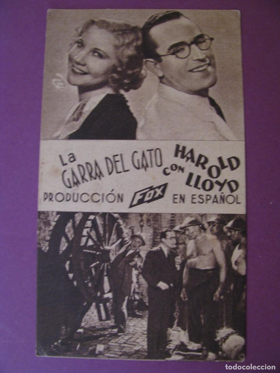 Cine: FOLLETO DE MANO DE CINE TORCAL, ANTEQUERA. LA GARRA DEL GATO. A&Ntilde;OS 30