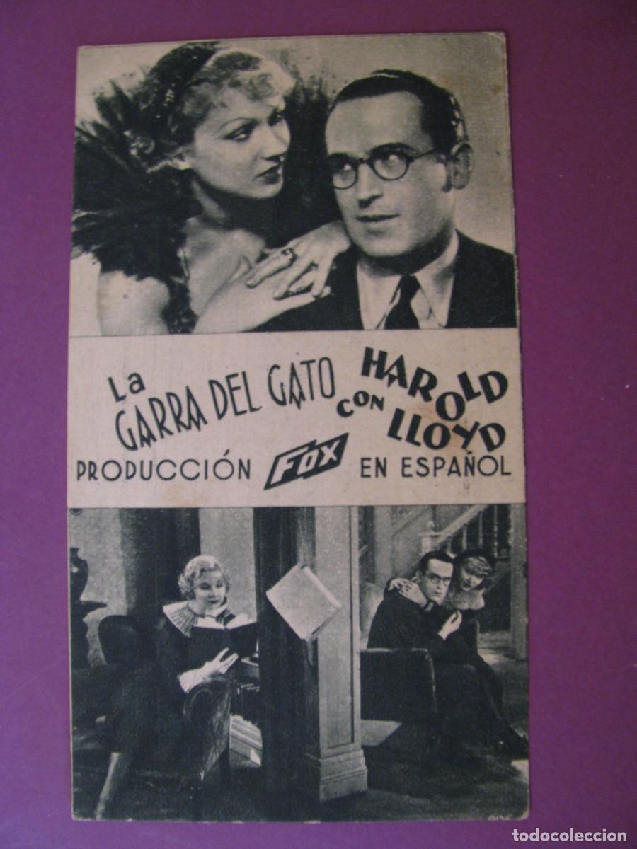 Cine: FOLLETO DE MANO DE CINE TORCAL, ANTEQUERA. LA GARRA DEL GATO. A&Ntilde;OS 30