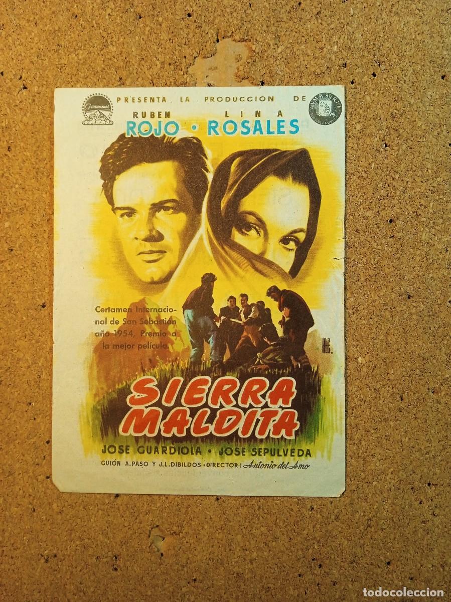 Cine: FOLLETO DE MANO CON PUBLICIDAD SIERRA MALDITA