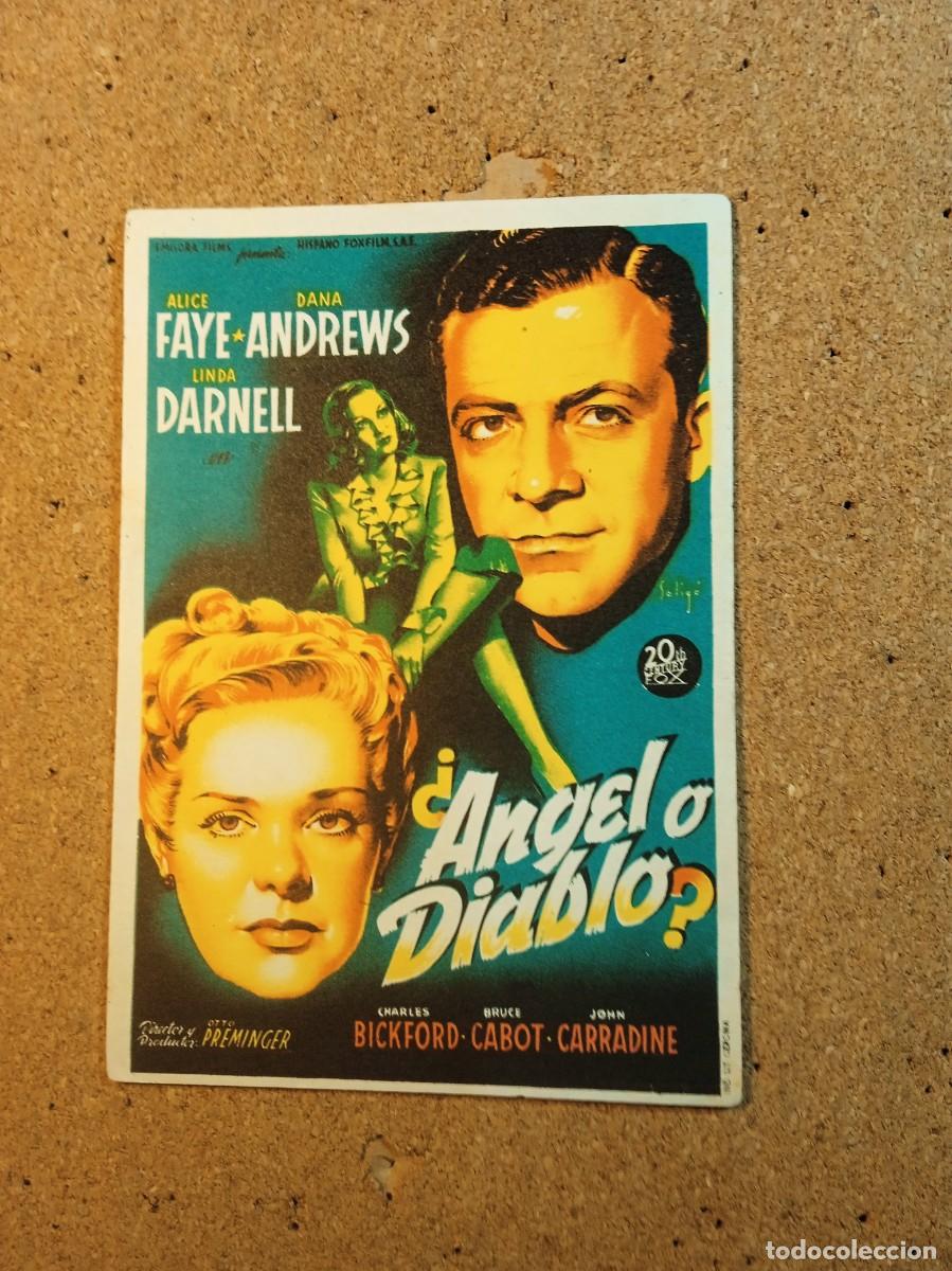  Foglietti di film di film antichi di cinema: FOLLETO DE MANO CON PUBLICIDAD &iquest;ANGEL O DIABLO?