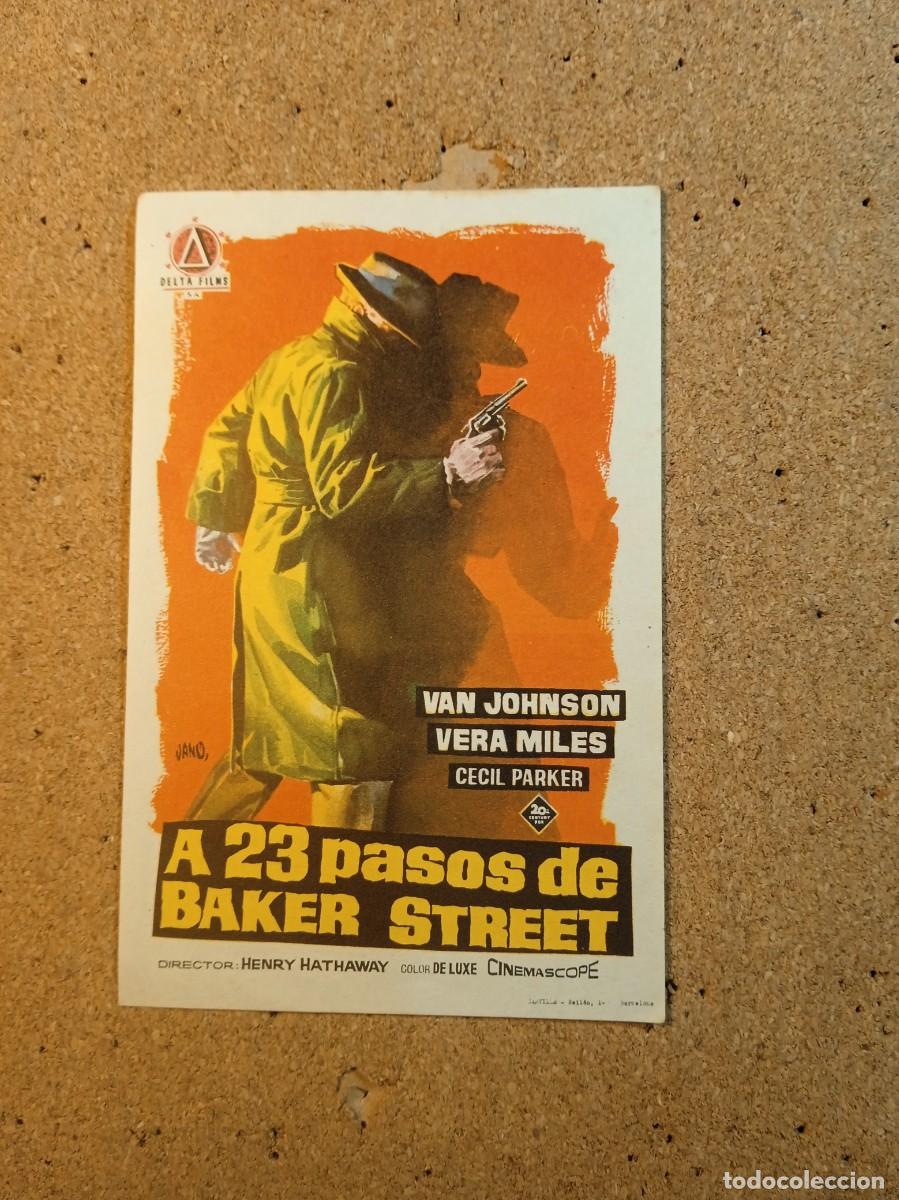 Cine: FOLLETO DE MANO CON PUBLICIDAD A 23 PASOS DE BAKER STREET