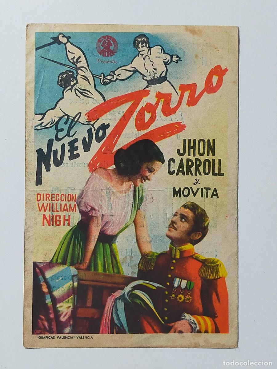 Cine: Programa Sencillo Orig: EL NUEVO ZORRO. John Carroll, Movita - Cine Alameda, San Fernando