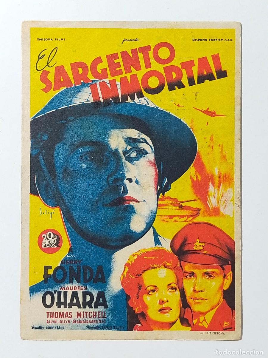 Cine: Programa Sencillo Orig: EL SARGENTO INMORTAL. Herry Fonda, Maureen O&acute;Hara - Sal&oacute;n Jerez, Jerez.