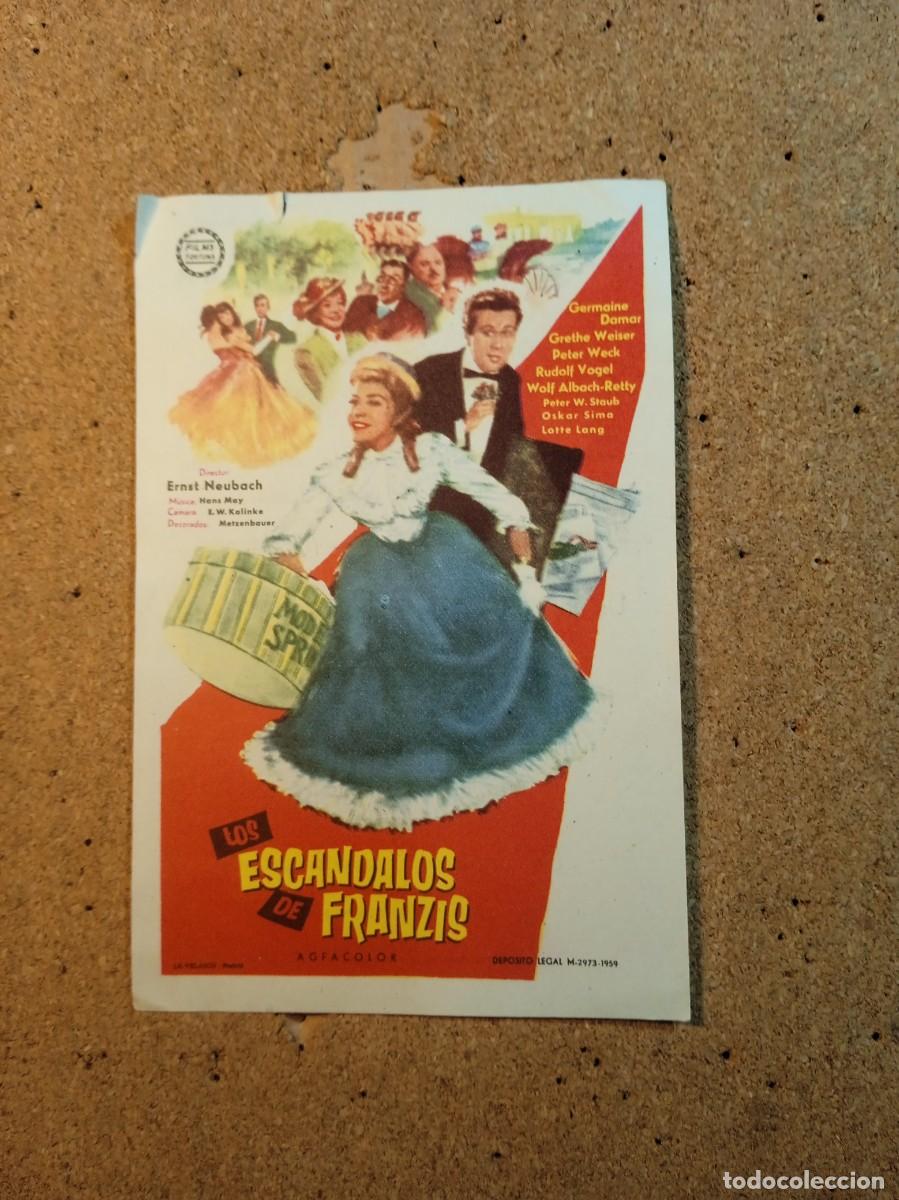 Cine: FOLLETO DE MANO CON PUBLICIDAD LOS ESCANDALOS DE FRENZIS