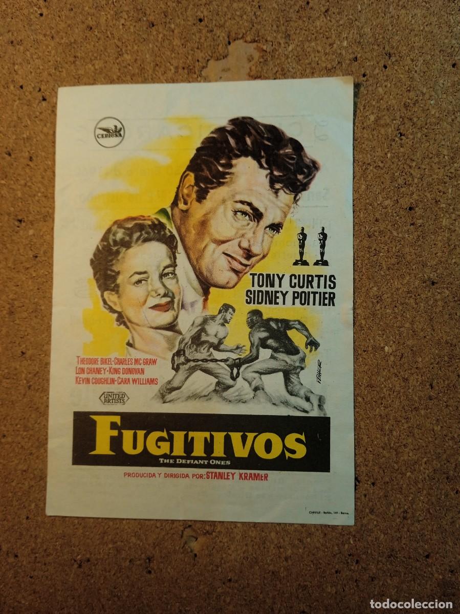 Cine: FOLLETO DE MANO CON PUBLICIDAD FUGITIVOS