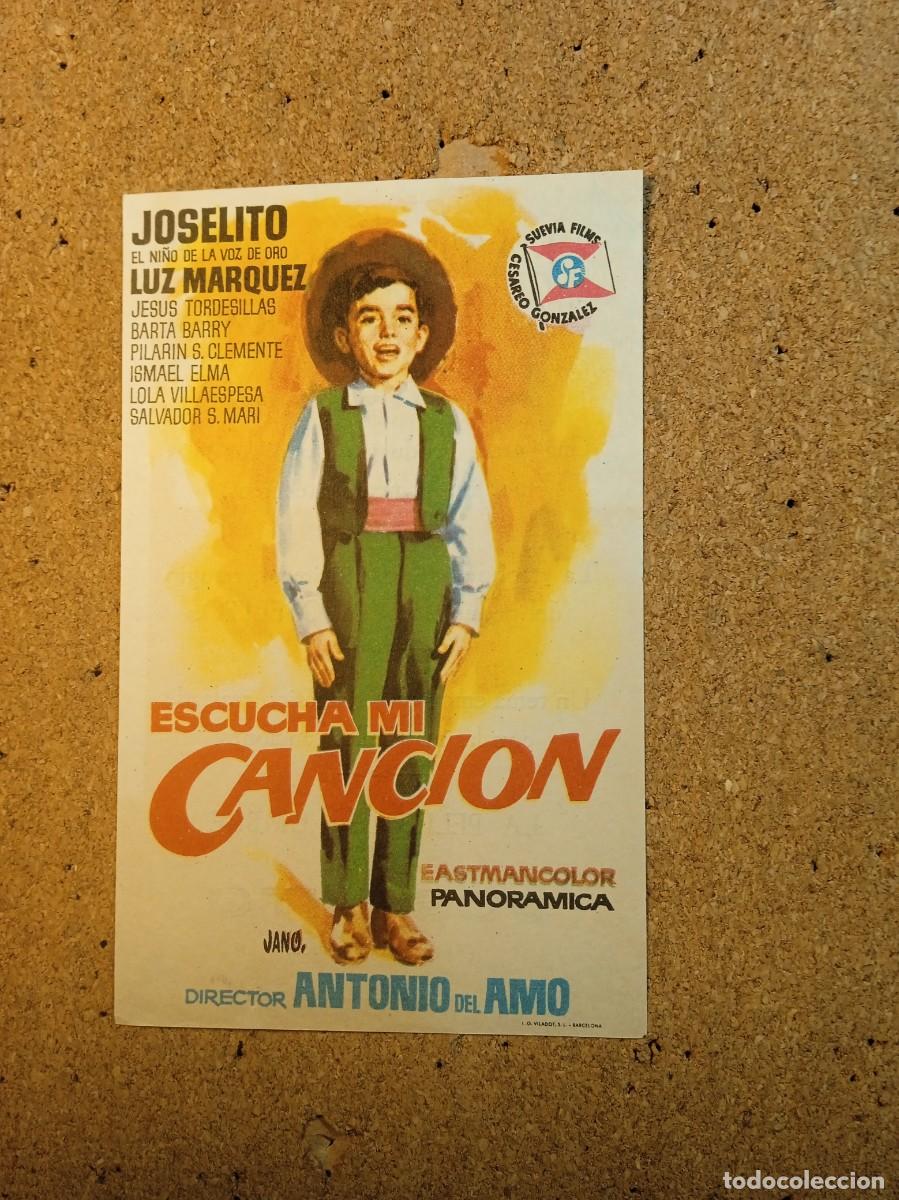 Cine: FOLLETO DE MANO CON PUBLICIDAD ESCUCHA MI CANCION