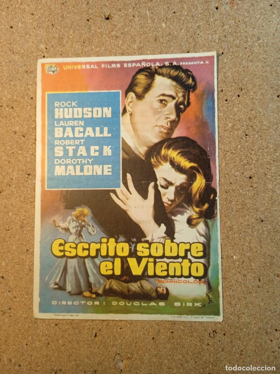 Cine: FOLLETO DE MANO CON PUBLICIDAD ESCRITO SOBRE EL VIENTO