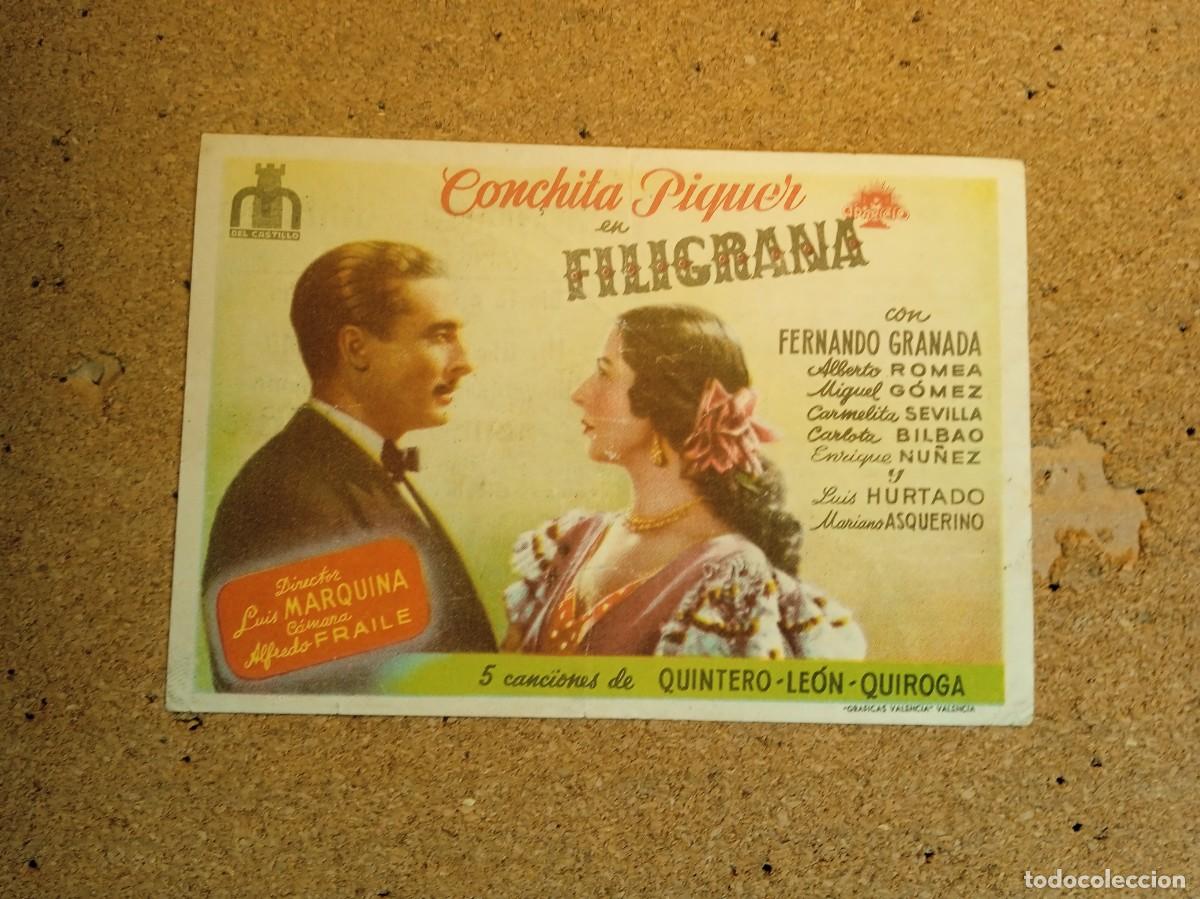Cine: FOLLETO DE MANO CON PUBLICIDAD FILIGRANA