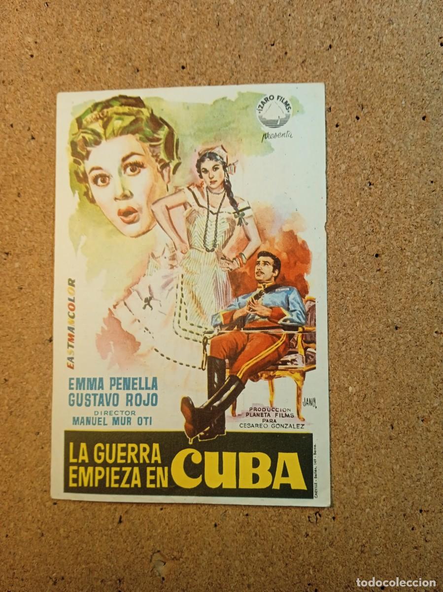 Cine: FOLLETO DE MANO CON PUBLICIDAD LA GUERRA EMPIEZA EN CUBA