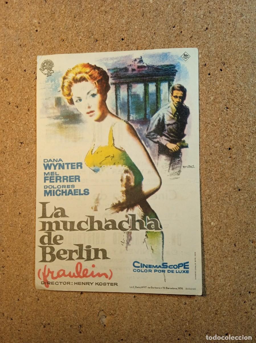 Cine: FOLLETO DE MANO CON PUBLICIDAD LA MUCHACHA DE BERLIN