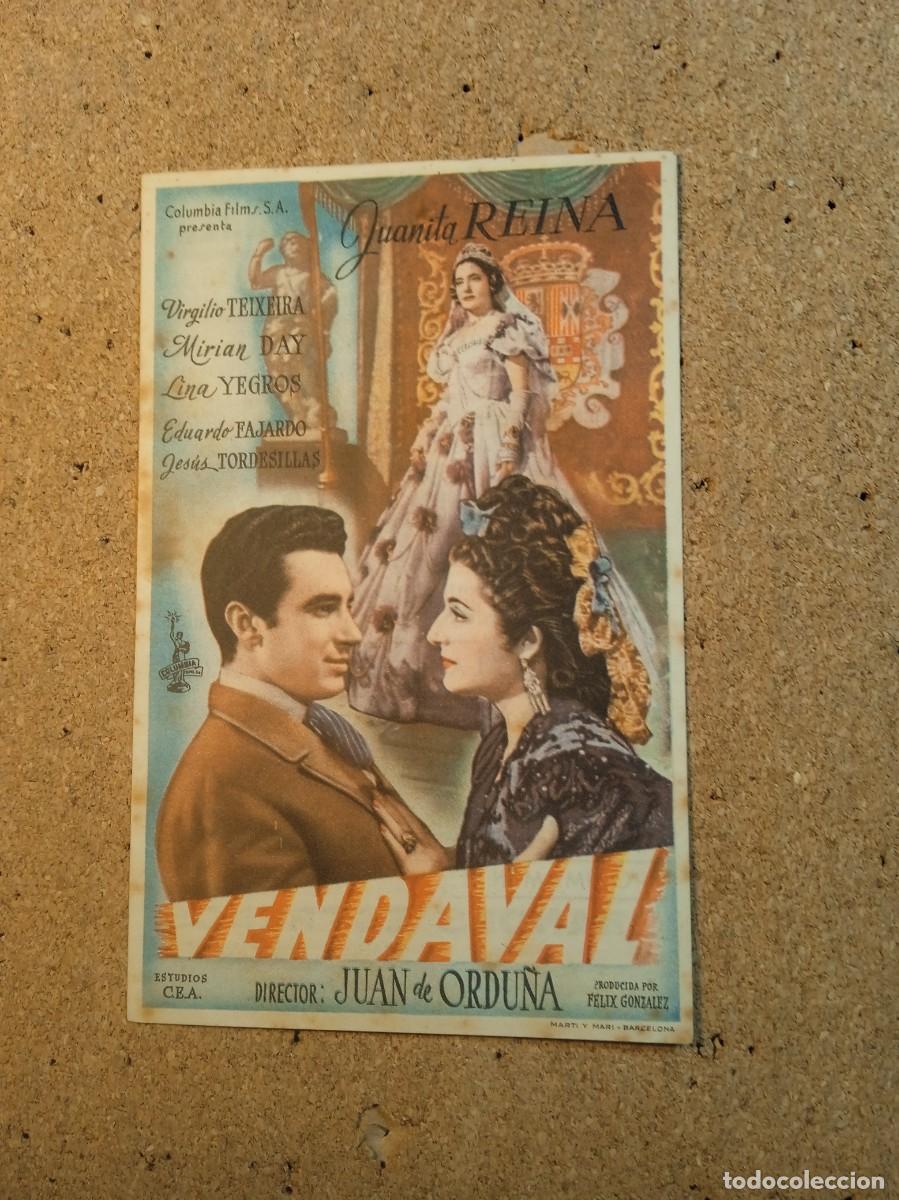 Cine: FOLLETO DE MANO CON PUBLICIDAD VENDAVAL