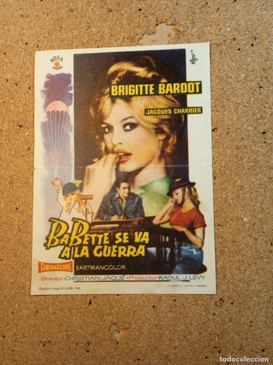 Cine: FOLLETO DE MANO CON PUBLICIDAD BABETTE SE VA A LA GUERRA