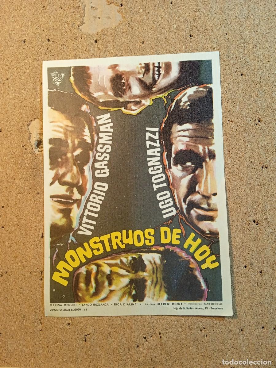Cine: FOLLETO DE MANO CON PUBLICIDAD MONSTRUOS DE HOY