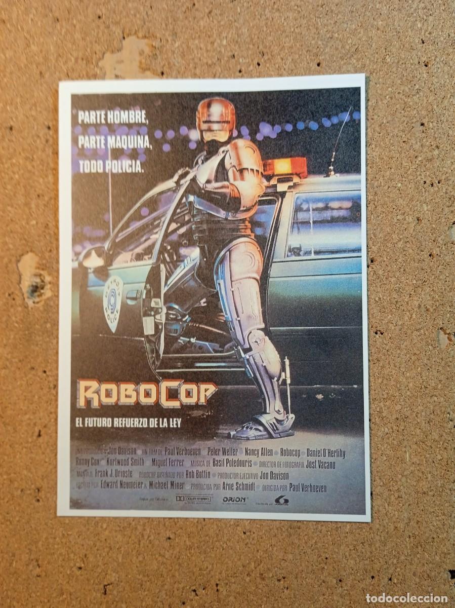Folhetos de m&atilde;o de filmes antigos de cinema: FOLLETO DE MANO CON PUBLICIDAD ROBOCOP EL FUTURO REFUERZO DE LA LEY