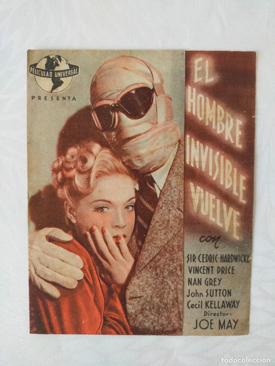 Cine: Programa Doble Orig: EL HOMBRE INVISIBLE VUELVE. Vincent Price, Nan Grey - Teatro Villamarta, Jerez