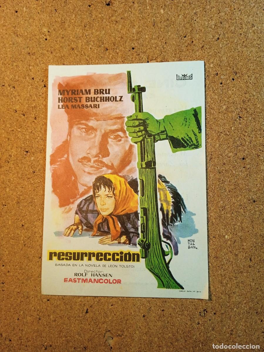 Cine: FOLLETO DE MANO CON PUBLICIDAD RESURRECCION