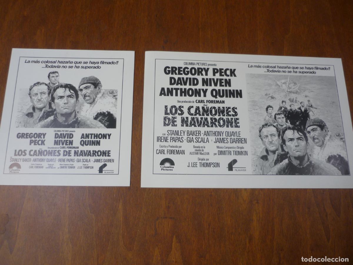 Cine: los ca&ntilde;ones de navarone - 2 folletos mano cliches originales prensa - gregory peck david niven