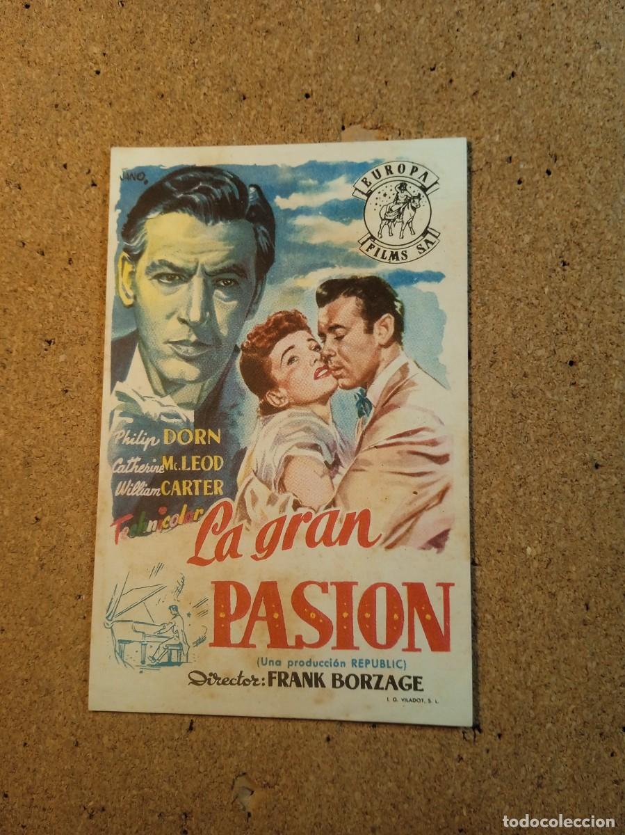Cine: FOLLETO DE MANO CON PUBLICIDAD LA GRAN PASION