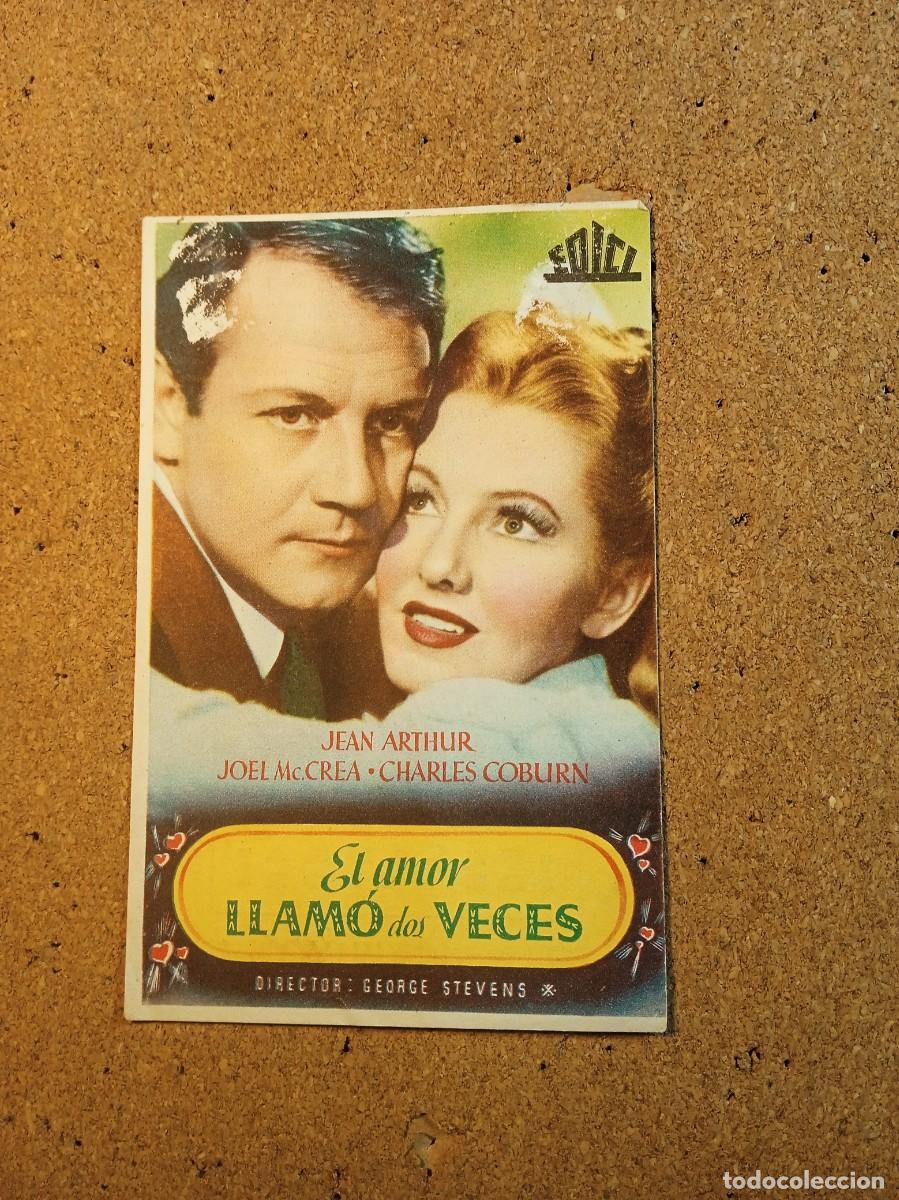 Cine: FOLLETO DE MANO CON PUBLICIDAD EL AMOR LLAMO DOS VECES