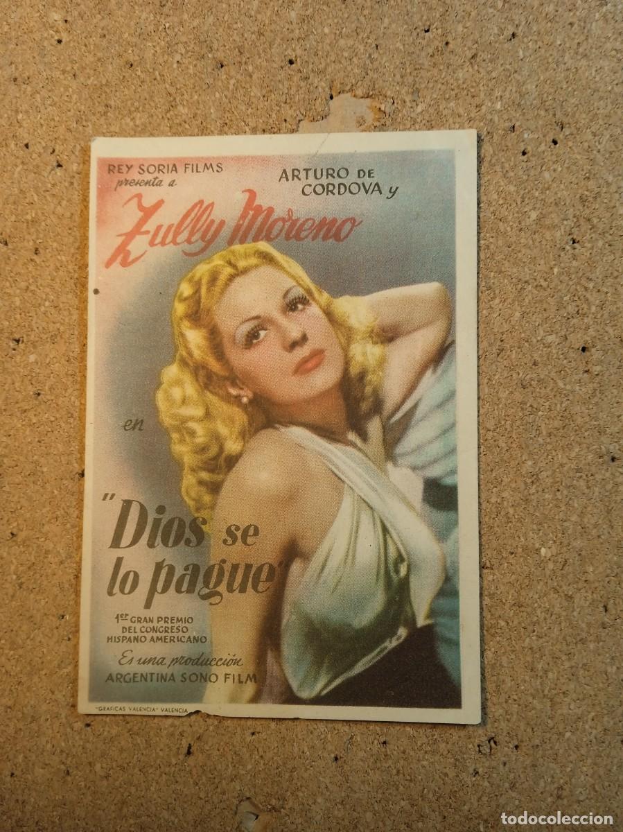 Cine: FOLLETO DE MANO CON PUBLICIDAD DIOS SE LO PAGUE