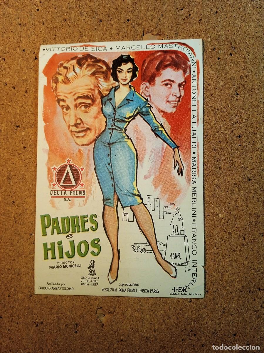 Cine: FOLLETO DE MANO CON PUBLICIDAD PADRES E HIJOS