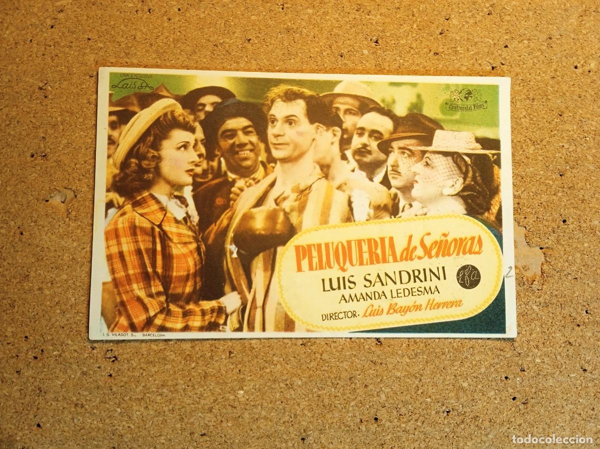 Cine: FOLLETO DE MANO CON PUBLICIDAD PELUQUERIA DE SE&Ntilde;ORAS