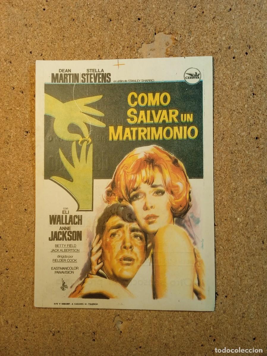 Cine: FOLLETO DE MANO CON PUBLICIDAD COMO SALVAR UN MATRIMONIO