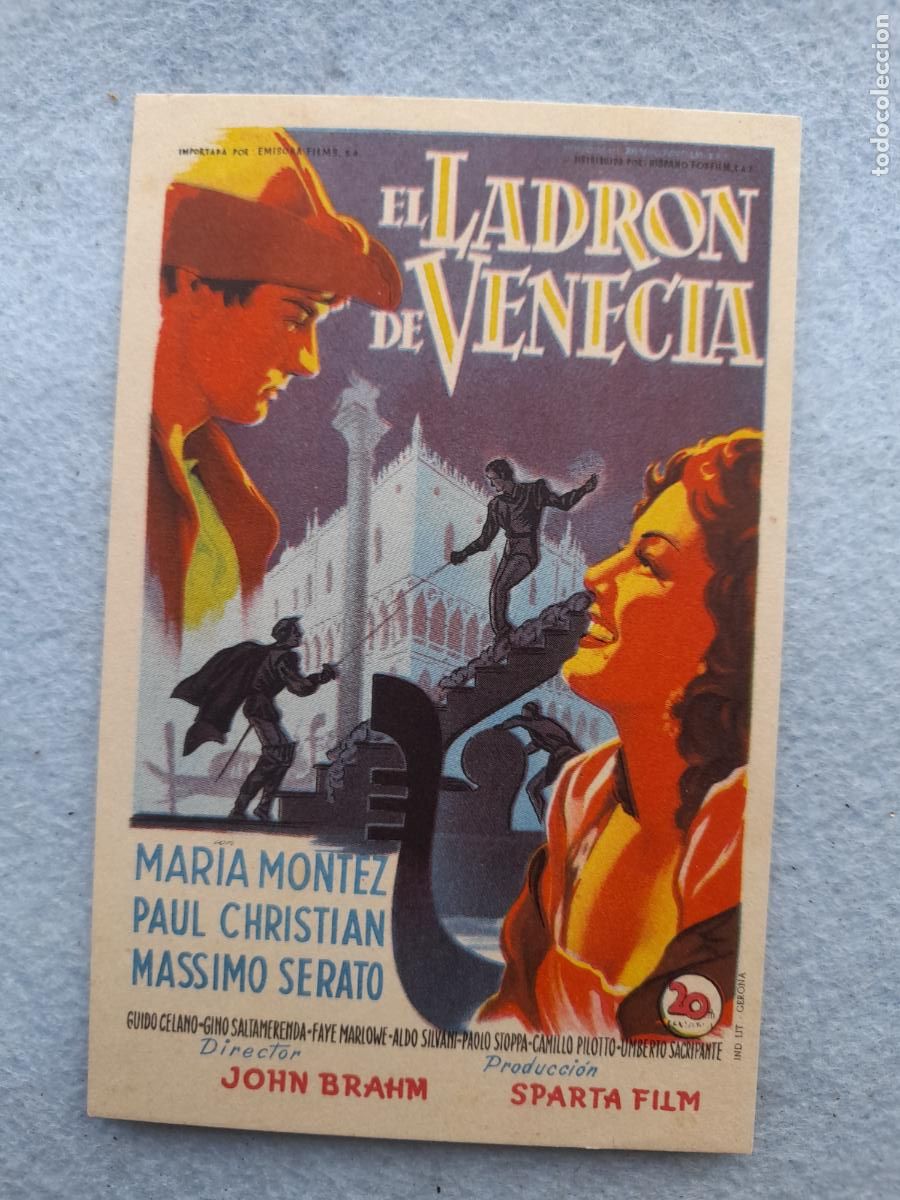 Cine: El Ladr&oacute;n de Venecia. Mar&iacute;a Montez, Paul Christian, Massimo Serato.