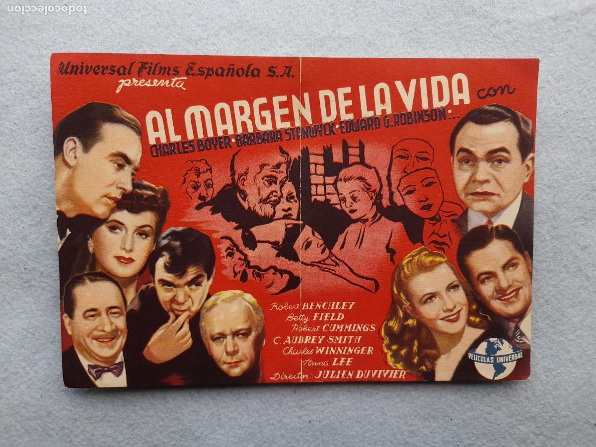 Cine: Al Margen de la Vida. Charles Boyer. Barbara Stanwyck Edward G. Robinson.